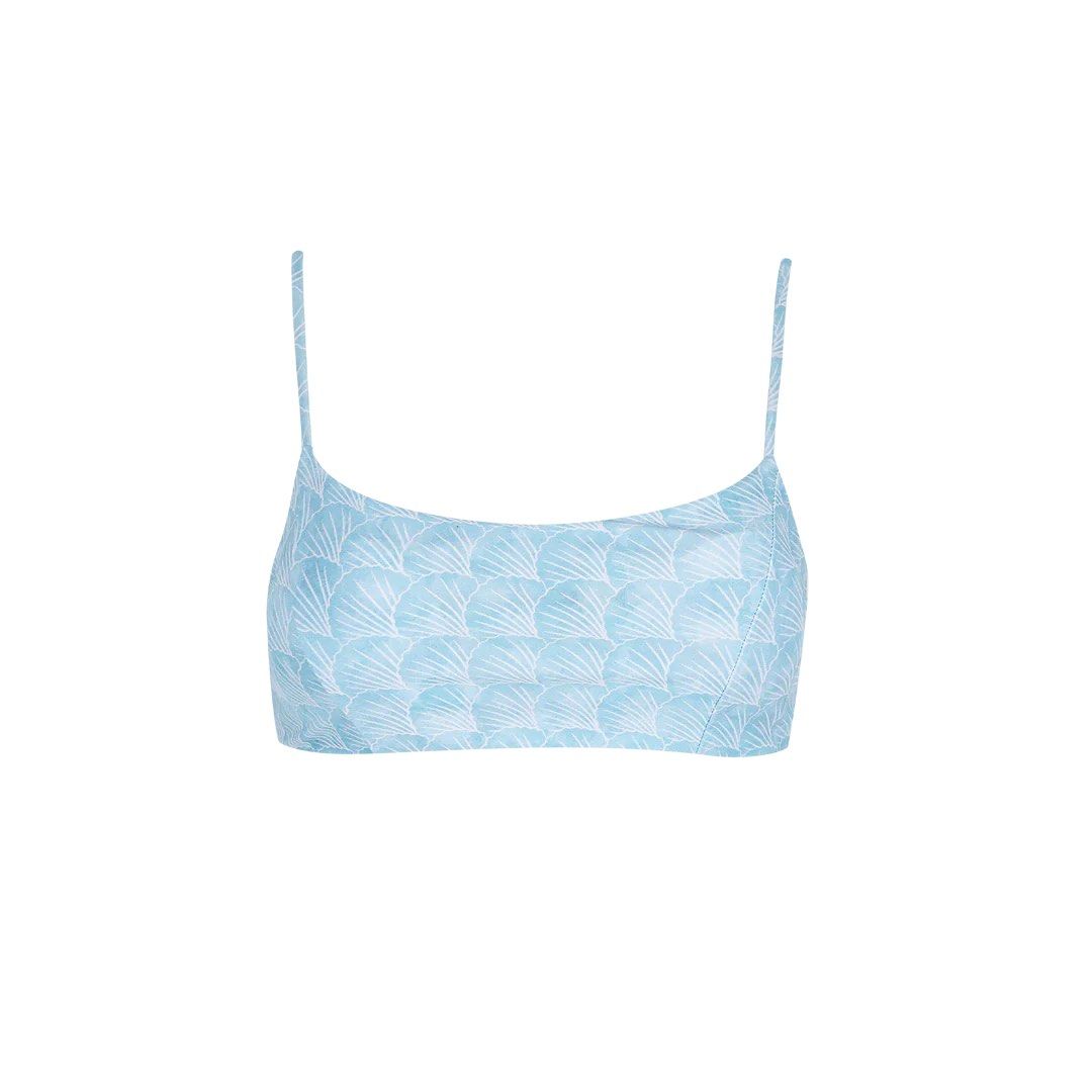 Haikini Bikini Bay Scallop Cami Reversible Bikini Top With Fixed