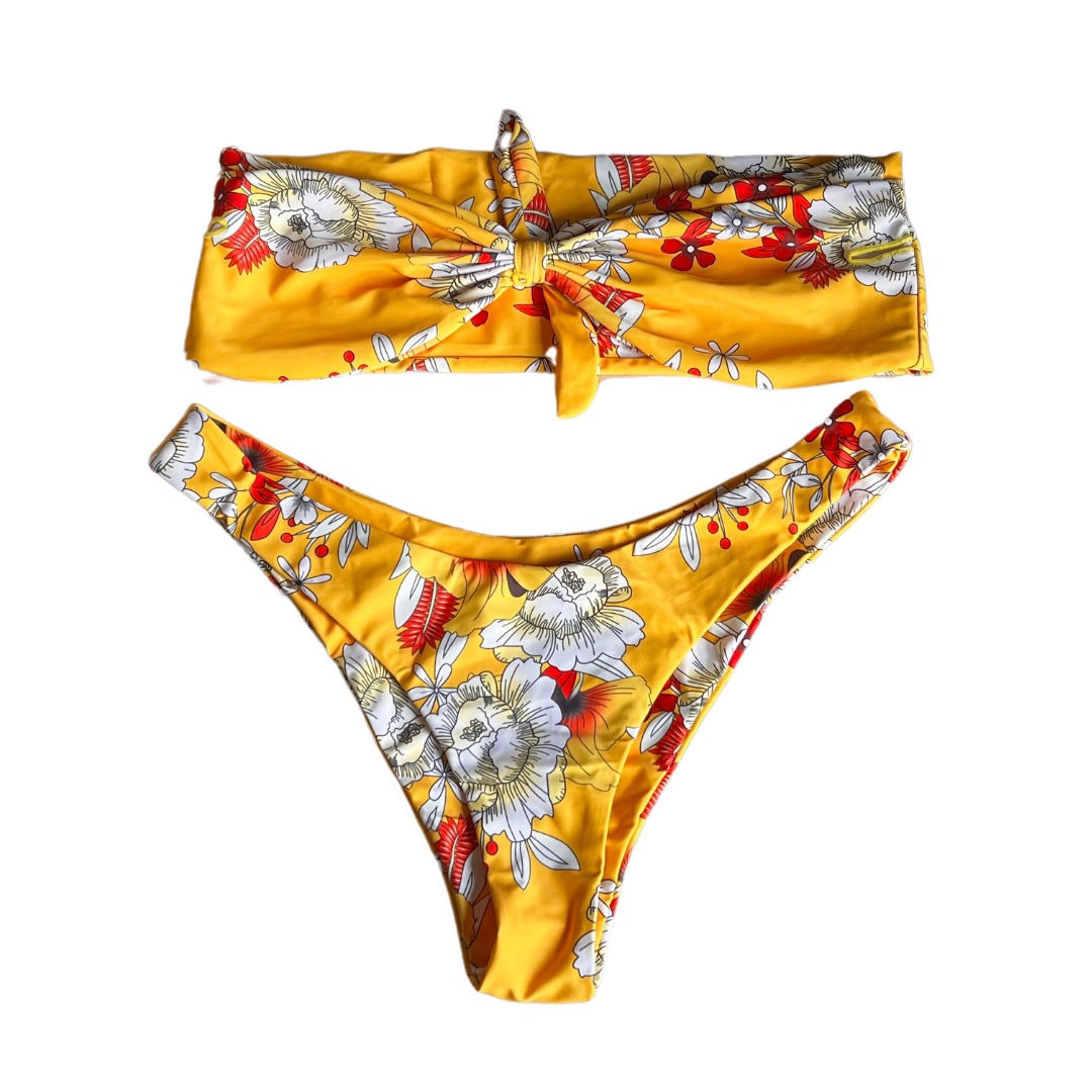 Yellow Floral Bikini Women S Fashion Swimwear Bikinis Swimsuits On