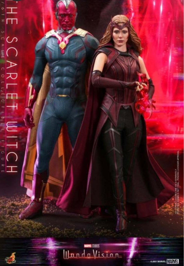 二手 一套 有盒 齊件 1 6 Hottoys Hot toys wanda vision 幻視 緋紅女巫 TMS036 TMS 036 TMS037 TMS 037 興趣及遊戲 玩具