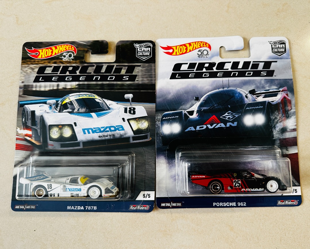 全新絕版未開 靚卡 Hot wheels Circuit Legends Advan Porsche 962 Mazda 787b 興趣及遊戲 玩具 遊戲類 Carousell