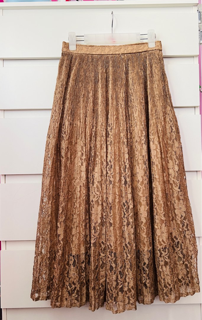 Lace Skirt Nude Brown Women S Fashion Bottoms Skirts On Carousell
