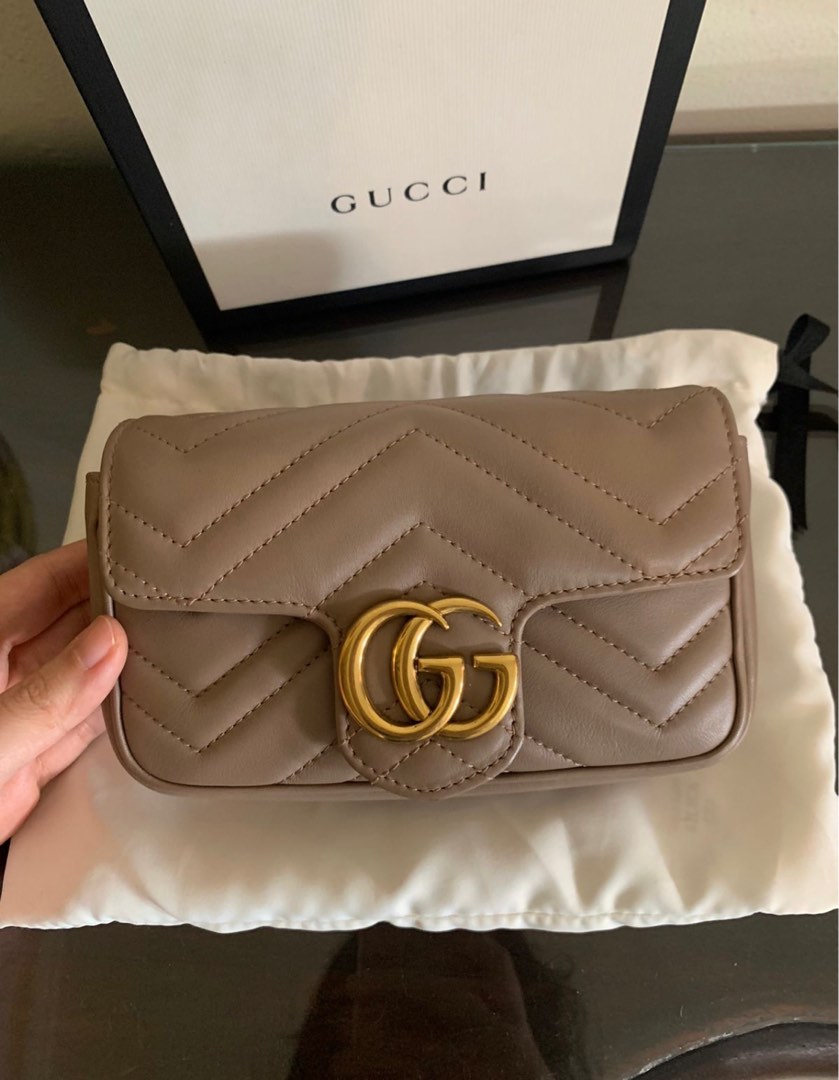 Gucci Supermini Marmont Nude 2018 Barang Mewah Tas Dompet Di Carousell