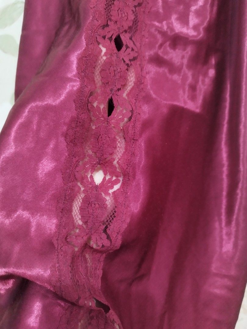 Maroon Lace Lingerie Women S Fashion New Undergarments Loungewear On Carousell