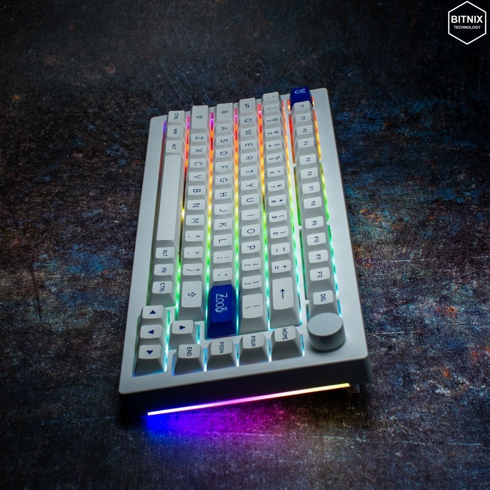 Akko B Plus Blue On White Fully Assembled Multi Mode Wireless Hot Swap Keyboard Computers