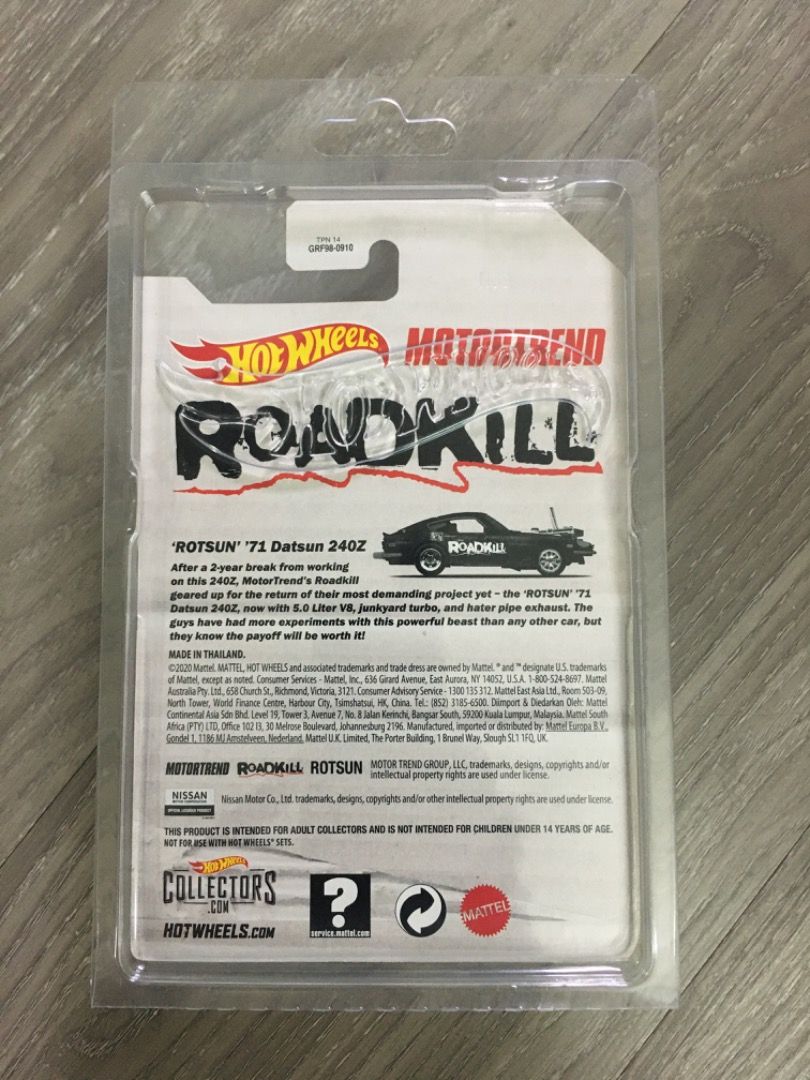 Hot Wheels Rotsun Datsun 240Z Motortrend Roadkill Hobbies Toys Toys Games On Carousell