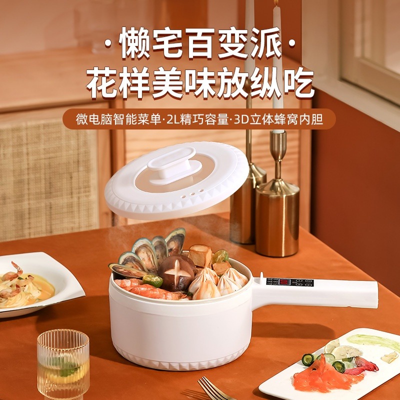 Electric Cooker Mini Hot Pot Multi Function Cooker Rice Cooker 2L With Steamer TV Home