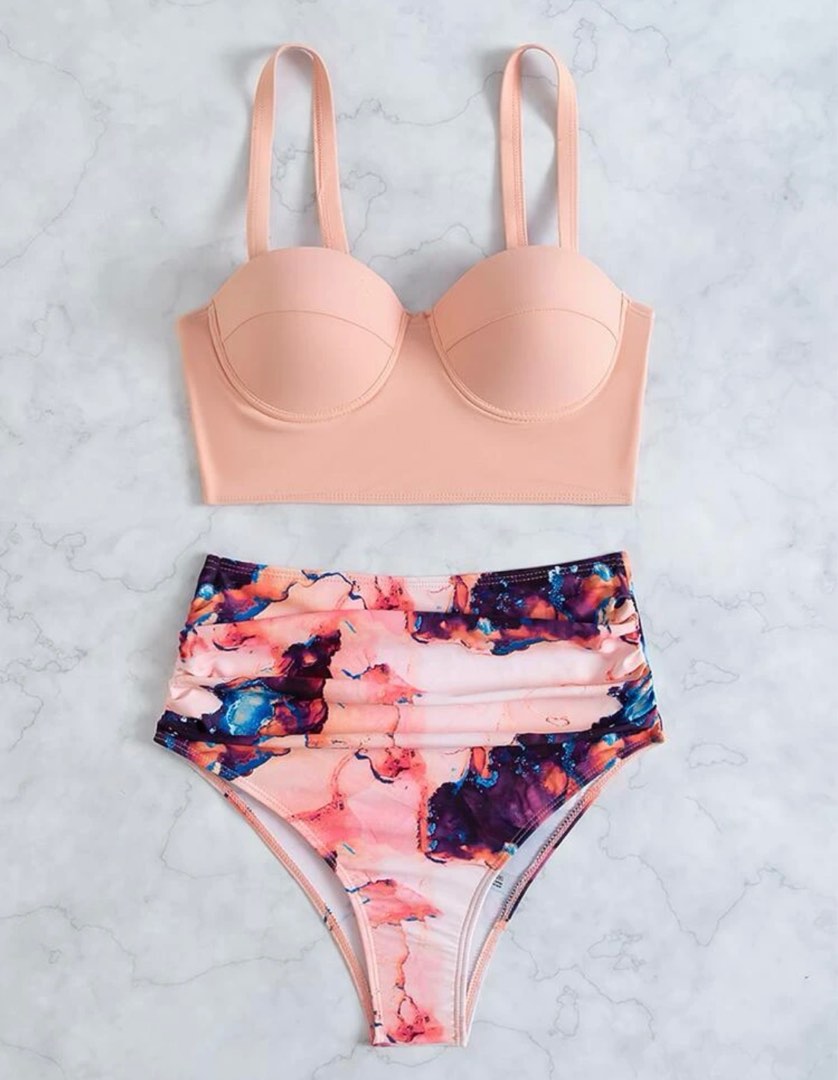 BNWT Dusty Pink Bikini With Push Up Women S Fashion Swimwear Bikinis Swimsuits On Carousell