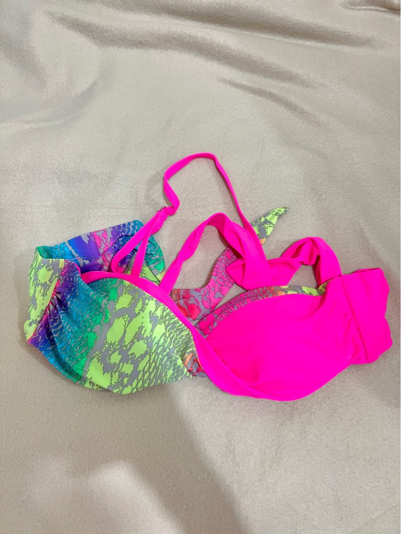 Neon Pink With Design Bikini Top On Carousell
