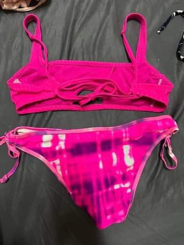 Neon Pink Bikini Top And Bottom Women S Fashion Swimwear Bikinis