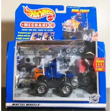 Hot Wheels Mattel Mechanix Semi Truck With X Tool Cars Vehicle Toys Set Hobbies Toys Toys