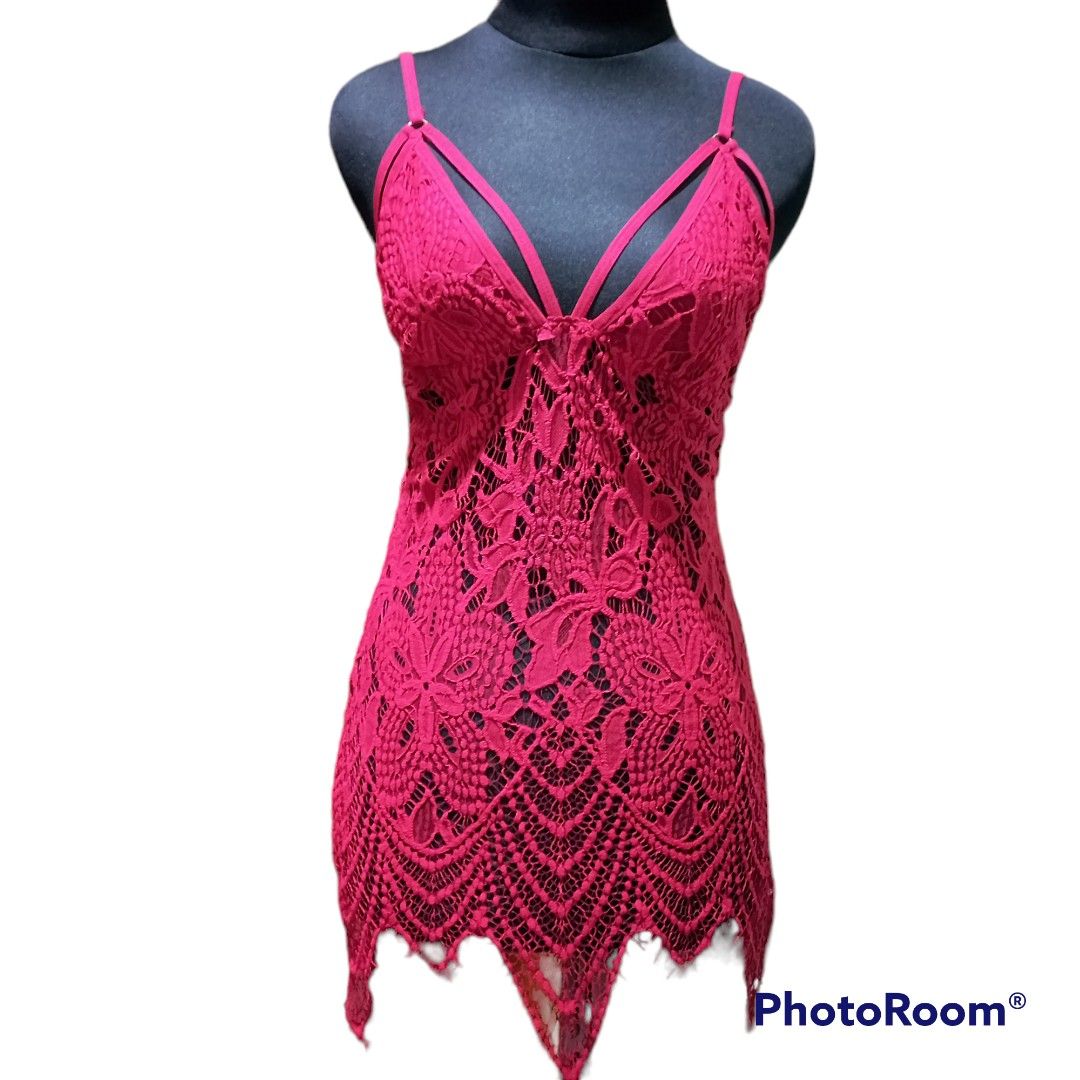 Babydoll Lingerie Red Sexy Baju Dinas Malam Fesyen Wanita Pakaian