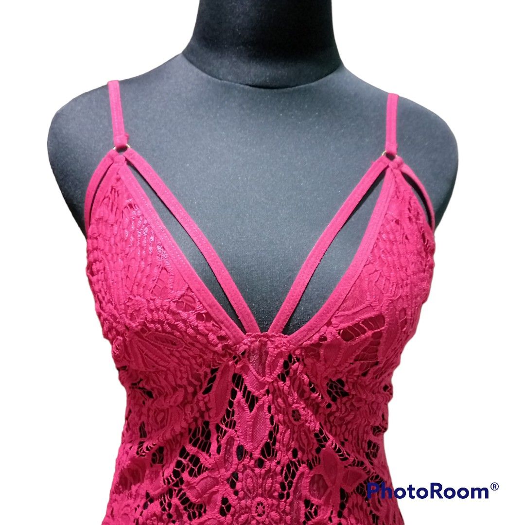 Babydoll Lingerie Red Sexy Baju Dinas Malam Fesyen Wanita Pakaian