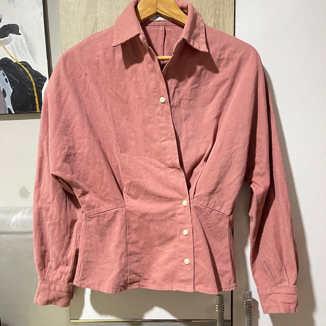 KEMEJA PINK KEMEJA OVERSIZE KEMEJA KERJA KEMEJA NUDE KEMEJA