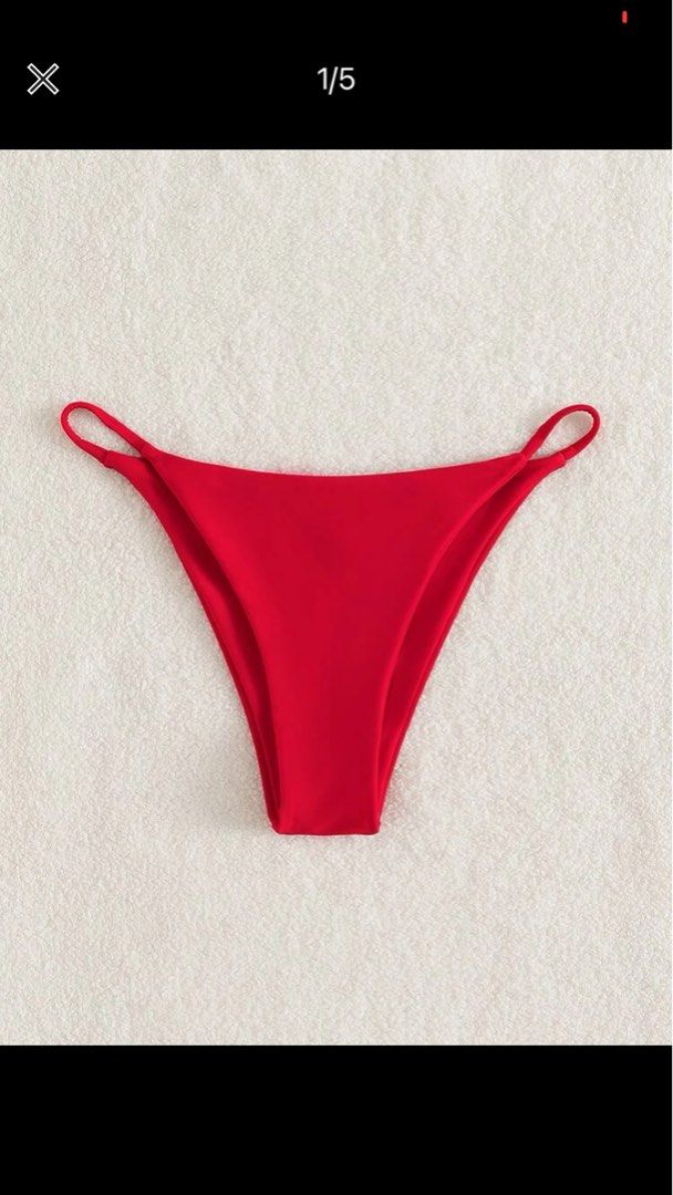 Shein Red Micro Triangle Halter Selftie Swimsuit Bikini On Carousell