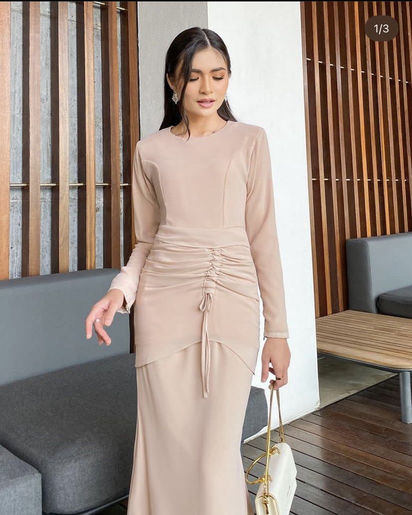Qiszar Charlie Kurung In Skin Nude Women S Fashion Muslimah Fashion
