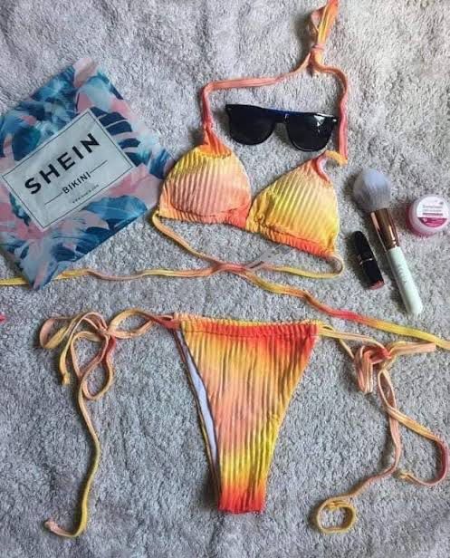 Two Piece Bikini Yellow Orange Women S Fashion Swimwear Bikinis Swimsuits On Carousell
