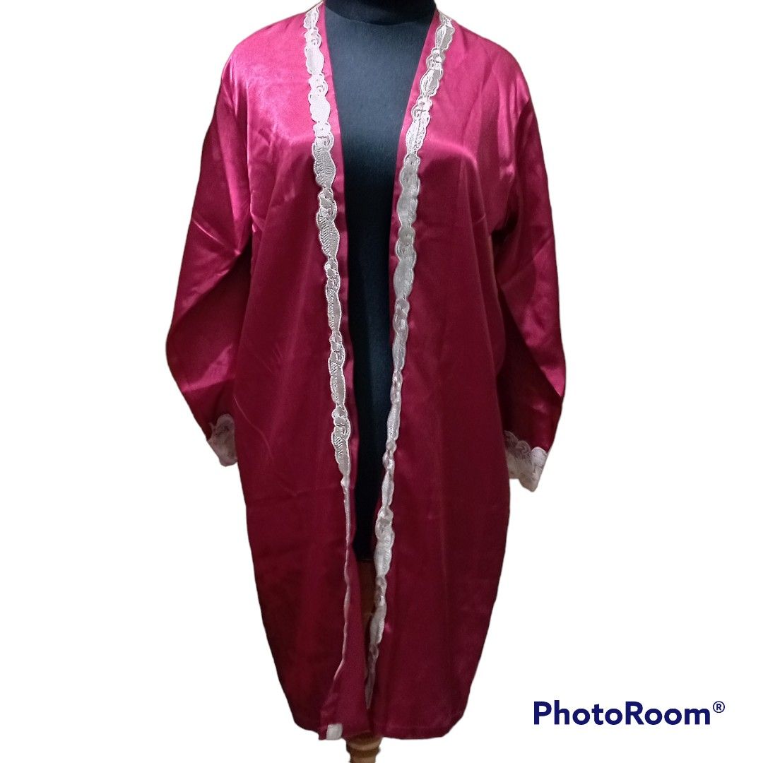 Rebecca Kimono Lingerie Set Bahan Satin Sleepwear Lingerie Fesyen
