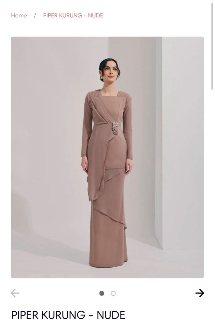 Qiszar Piper Kurung Nude Women S Fashion Muslimah Fashion Baju