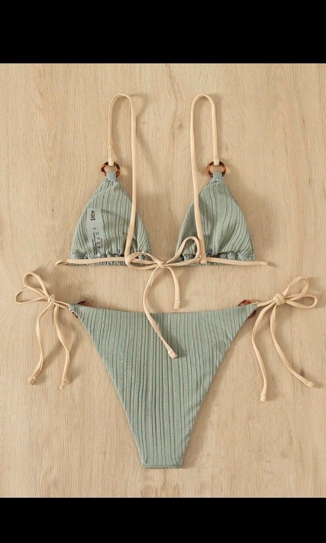 Ring Linked Triangle Tie Side Bikini Swimsuit On Carousell