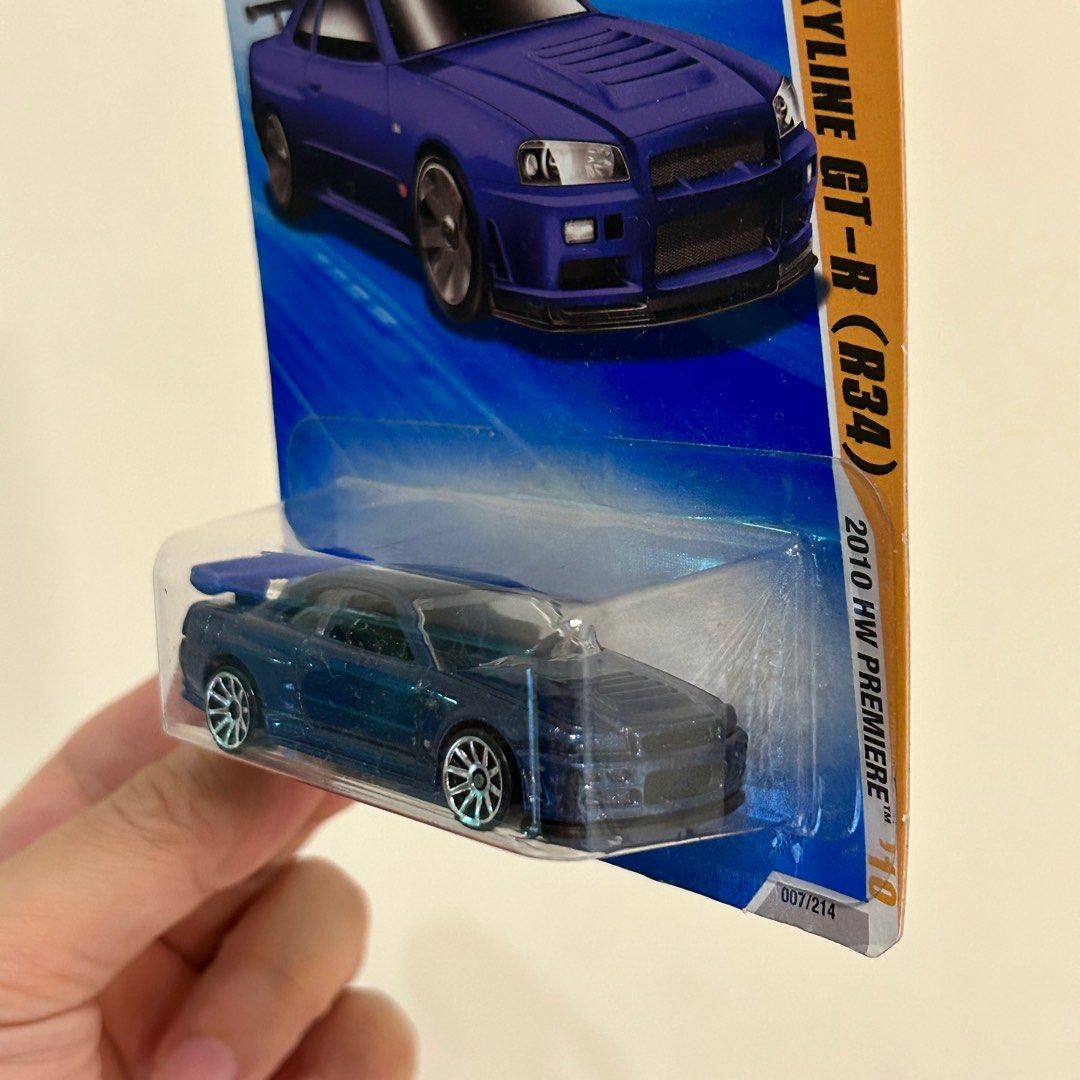 Hot Wheels Nissan Skyline GT R R First Edition Blue Colour Plastic Spoiler Hobbies Toys