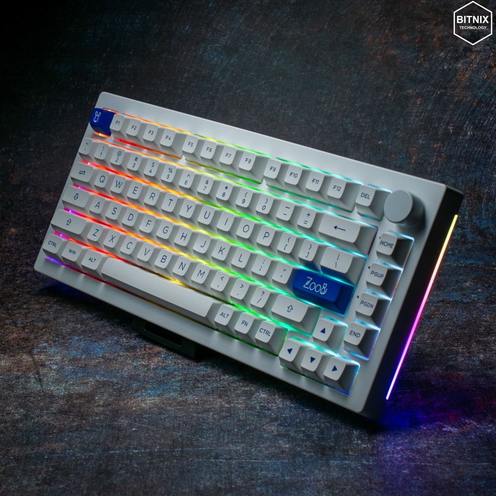 Akko B Plus Blue On White Fully Assembled Multi Mode Wireless Hot Swap Keyboard Computers