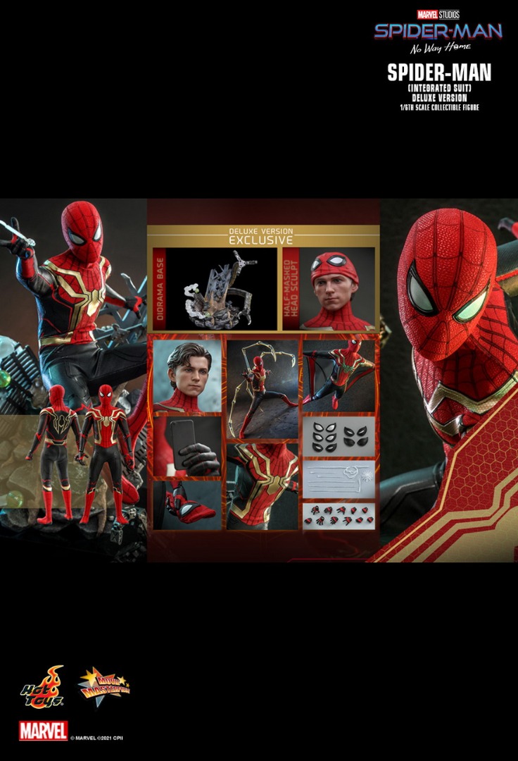 HOT TOYS MMS624 SPIDER MAN NO WAY HOME SPIDER MAN INTEGRATED SUIT DELUXE VERSION 1 6TH SCALE
