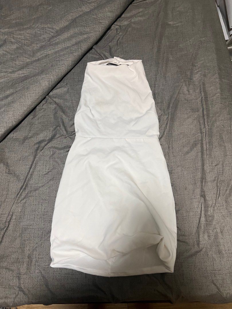 White Backless Side Boob Dress Women S Fashion Dresses Sets