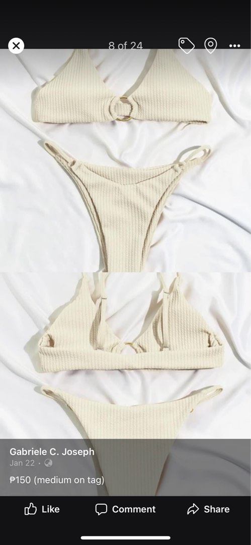 Rib Ring Linked Thong Bikini Swimsuit Women S Fashion Swimwear