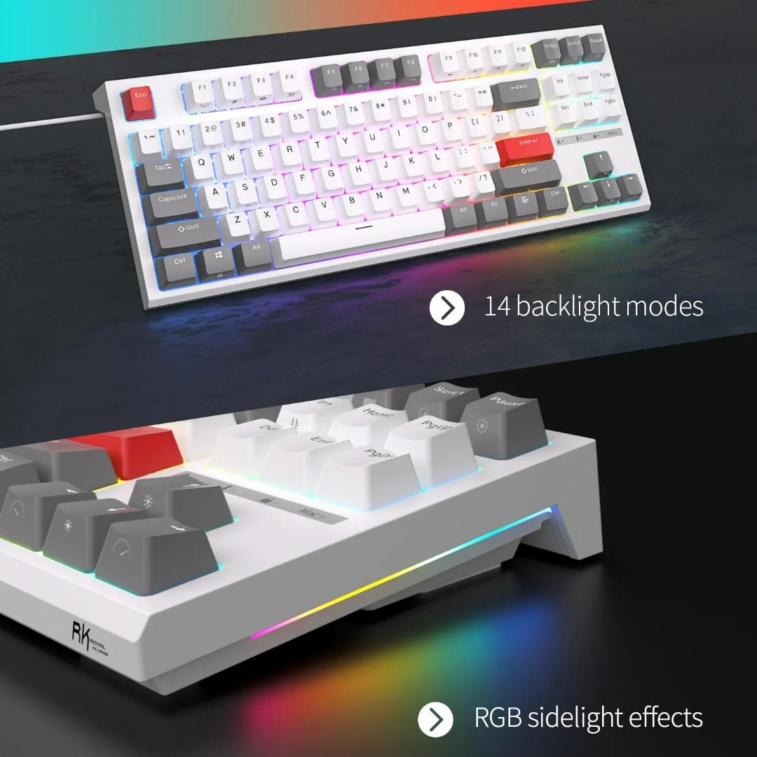 Royal Kludge R Hot Swappable Wired RGB Mechanical Gaming Keyboard Keys Tenkeyless