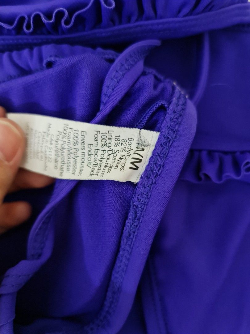 Used Twice Blue Violet Self Tie Bikini Women S Fashion Swimwear