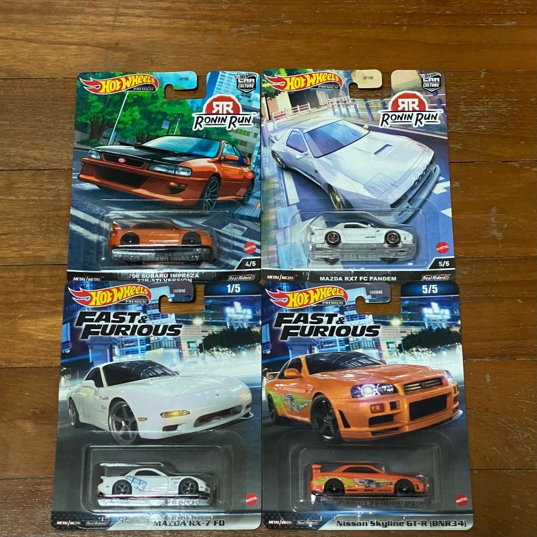 Hot Wheels Ronin Run Fast Furious Nissan Skyline GT R BNR34 98 Subaru Impreza 22B Sti Version