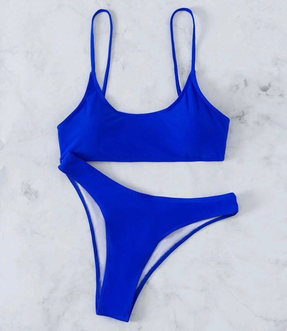 Shein Royal Blue Basic Bikini Women S Fashion Swimwear Bikinis