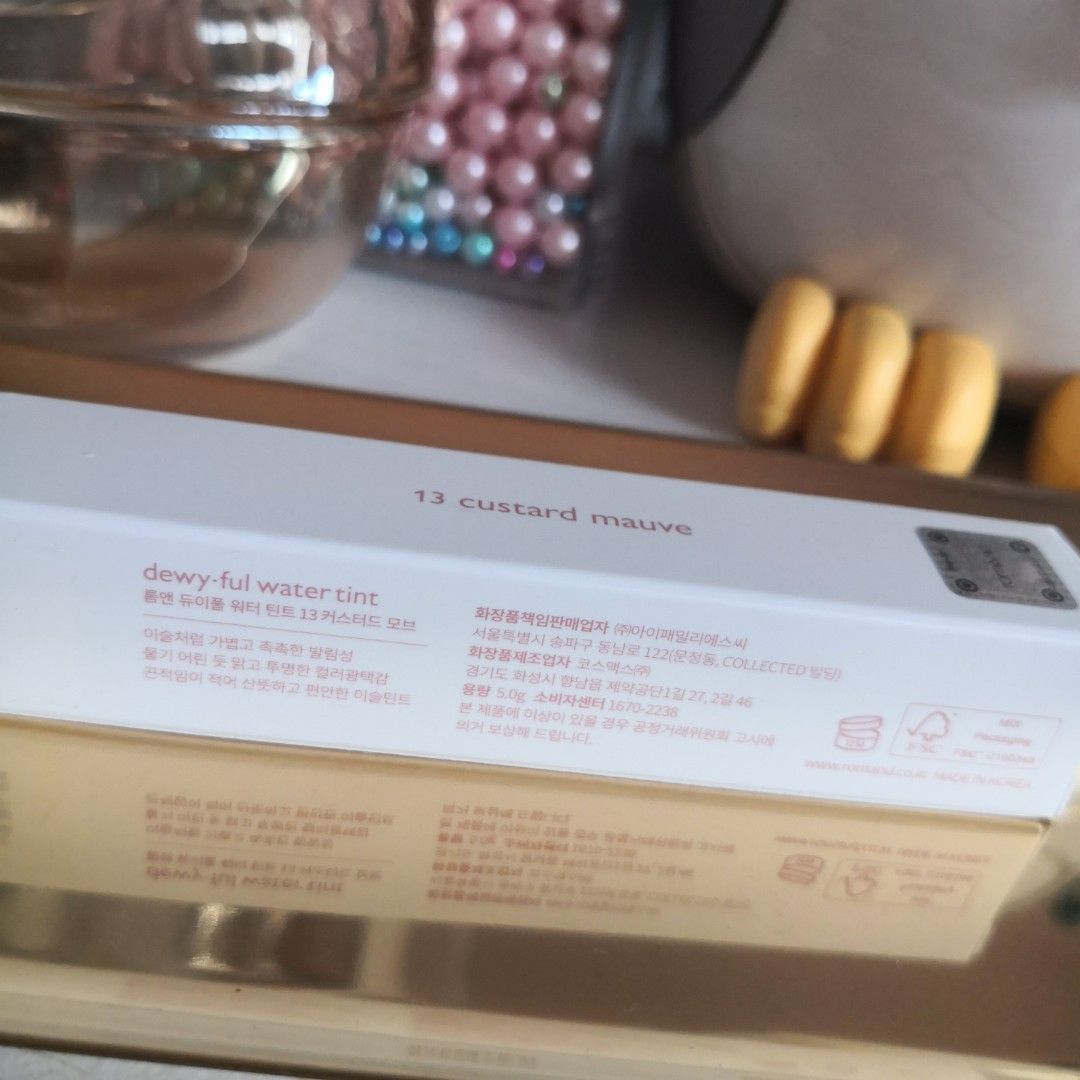 Romand Dewyful Water Tint Muteral Nude Collection In Custard Mauve 5g Beauty Personal Care