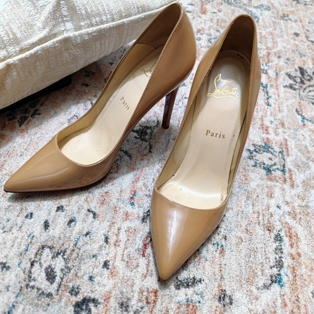 Christian Louboutin Kate Pumps Heels Nude Fesyen Wanita Sepatu Di