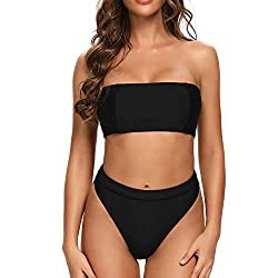 Dixperfect Sexy Bikini Set Swimwear Classic Bandeau Tube Top S S