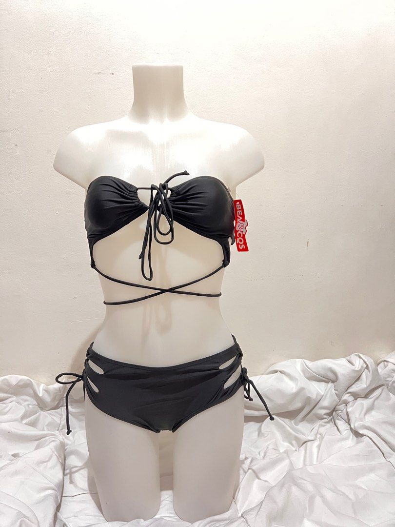 Black Bandeau String Bikini On Carousell