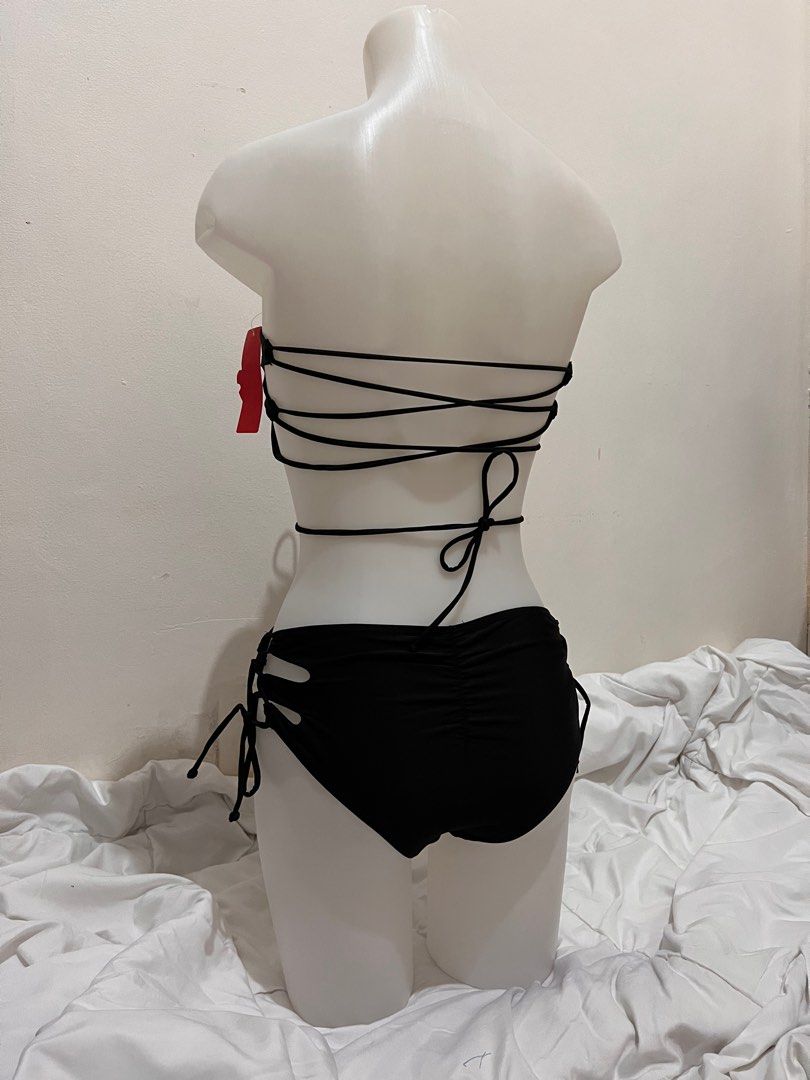 Black Bandeau String Bikini On Carousell