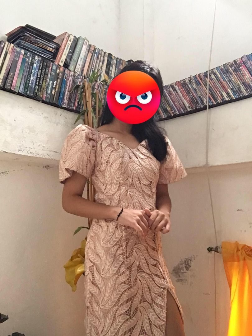 Laced Nude Modern Filipiniana Gown With Slit On Carousell