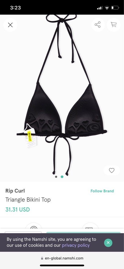 Ripcurl Black Bikini Top Women S Fashion Swimwear Bikinis