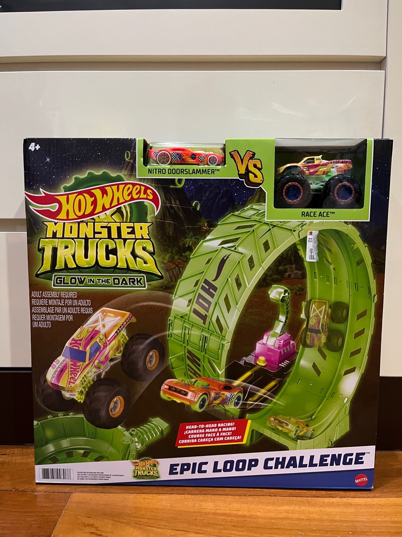 Hot Wheels Monster Truck Epic Loop Challenge Glow In Dark Hobbies Toys Toys Games On Carousell