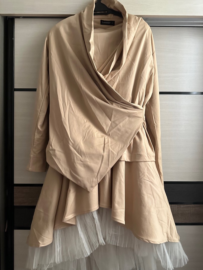 Larney Baju Kurung Nude Brown Tulle Women S Fashion Muslimah Fashion