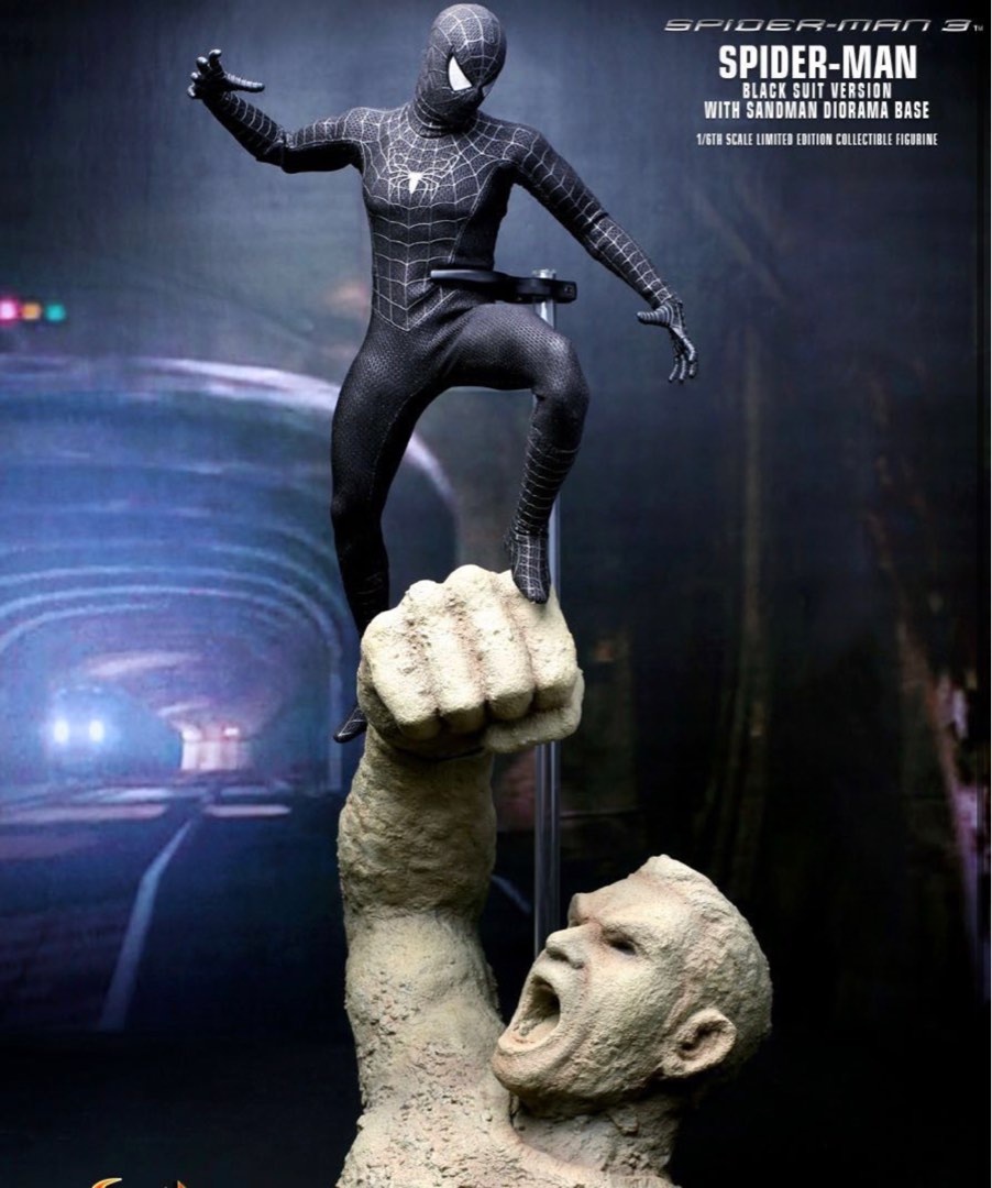 Black Suit Spider Man Hot Toys Hobbies Toys Toys Games On Carousell