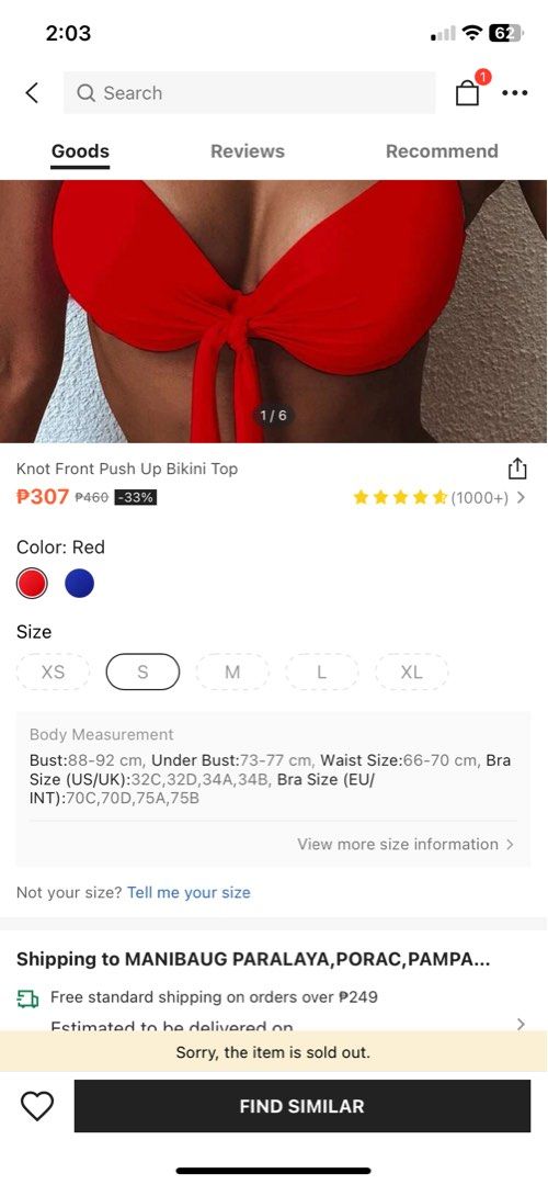 Shein Push Up Bikini Top Women S Fashion Swimwear Bikinis