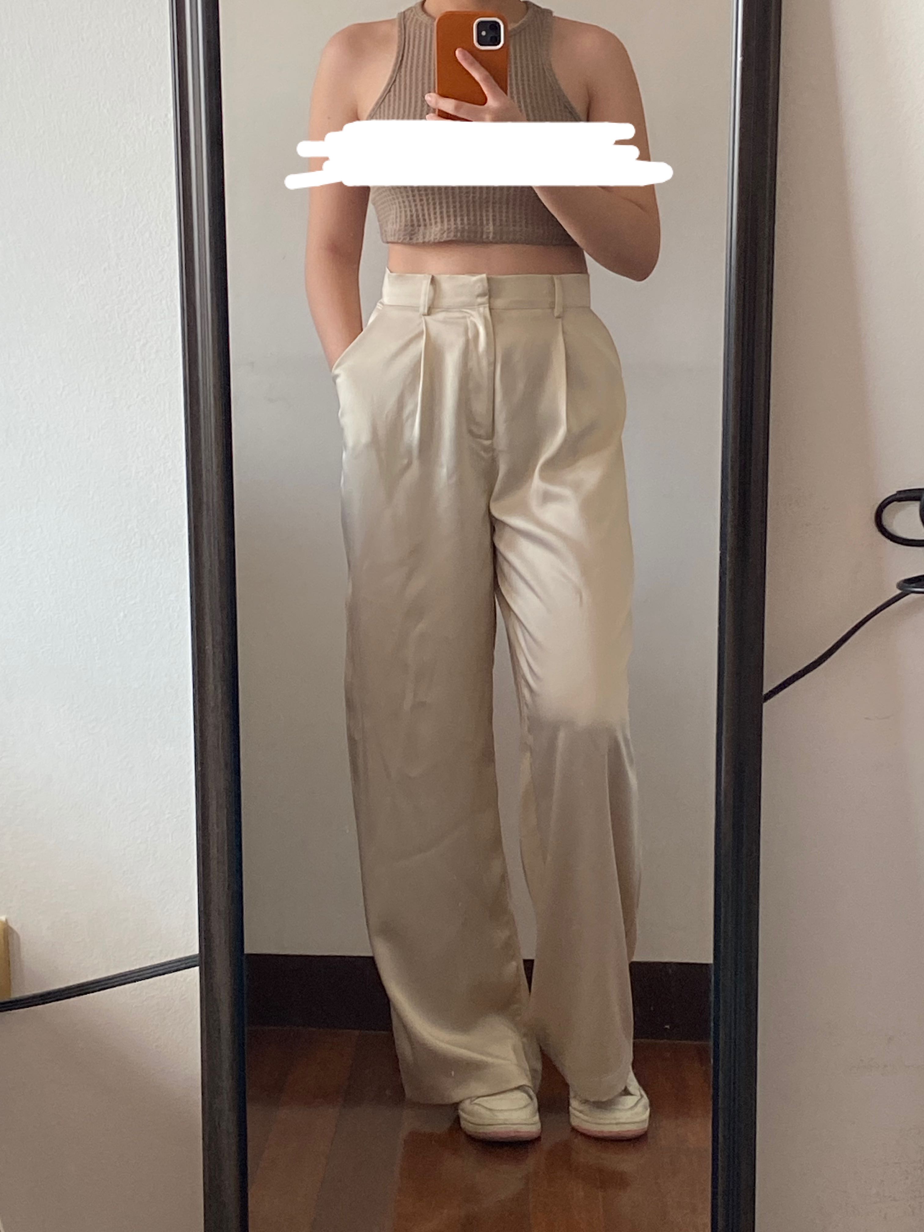 Silk Cream Nude Trouser Pants Women S Fashion Bottoms Other Bottoms