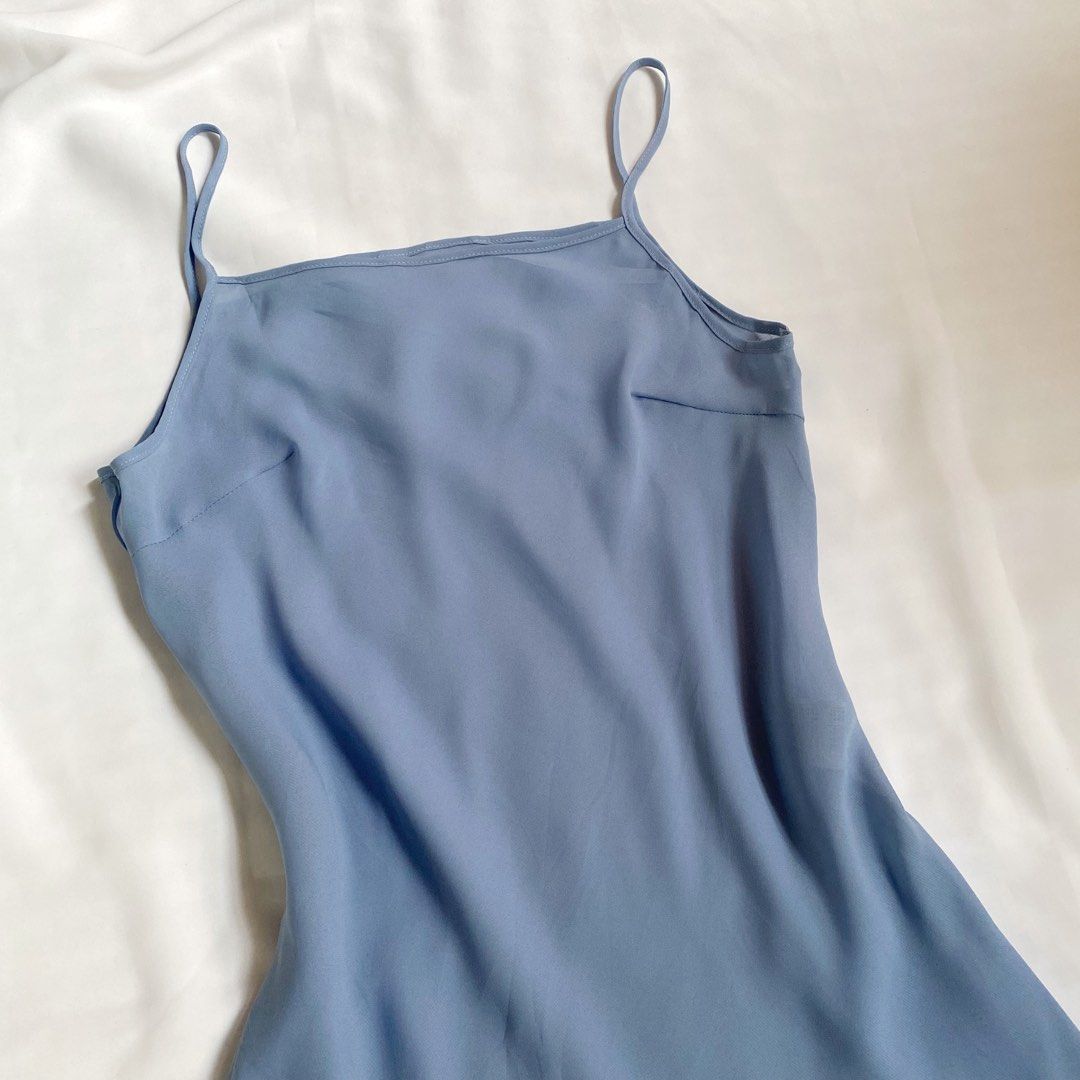 Basic Lingerie Sleepwear Baju Tidur Baby Blue Fesyen Wanita Pakaian