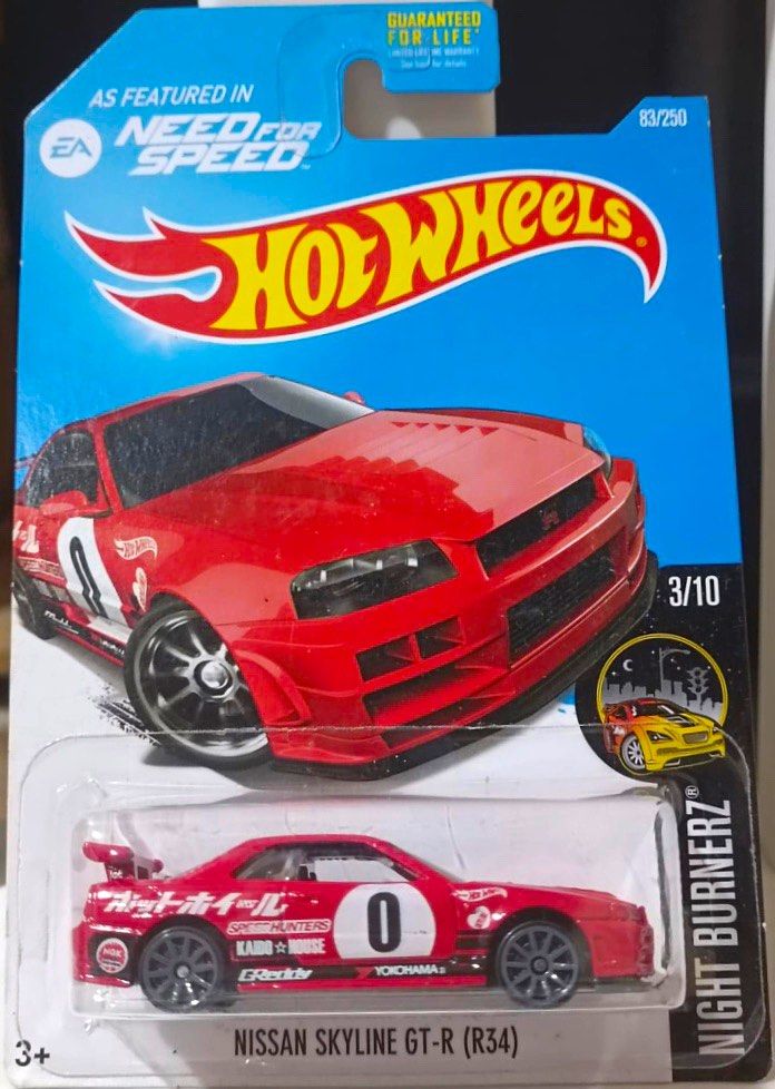 Hot Wheels Nissan Skyline GT R R Red Need For Speed Edition Night