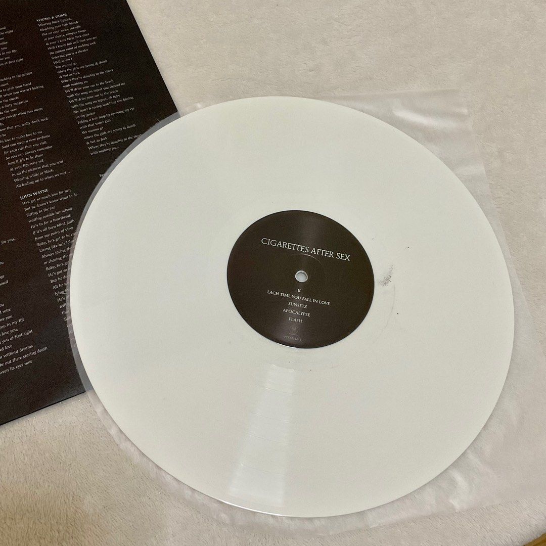 On Hand Cigarettes After Sex Cigarettes After Sex White Vinyl Lp