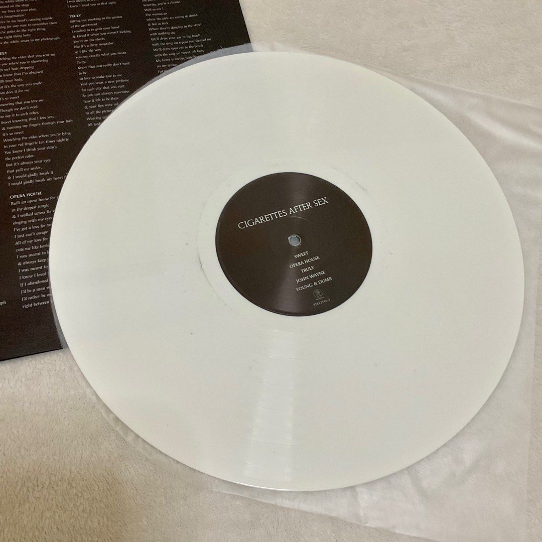 On Hand Cigarettes After Sex Cigarettes After Sex White Vinyl Lp