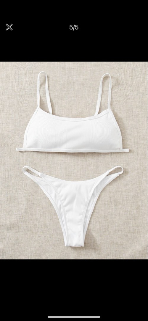 Rib Thong Bikini Set On Carousell