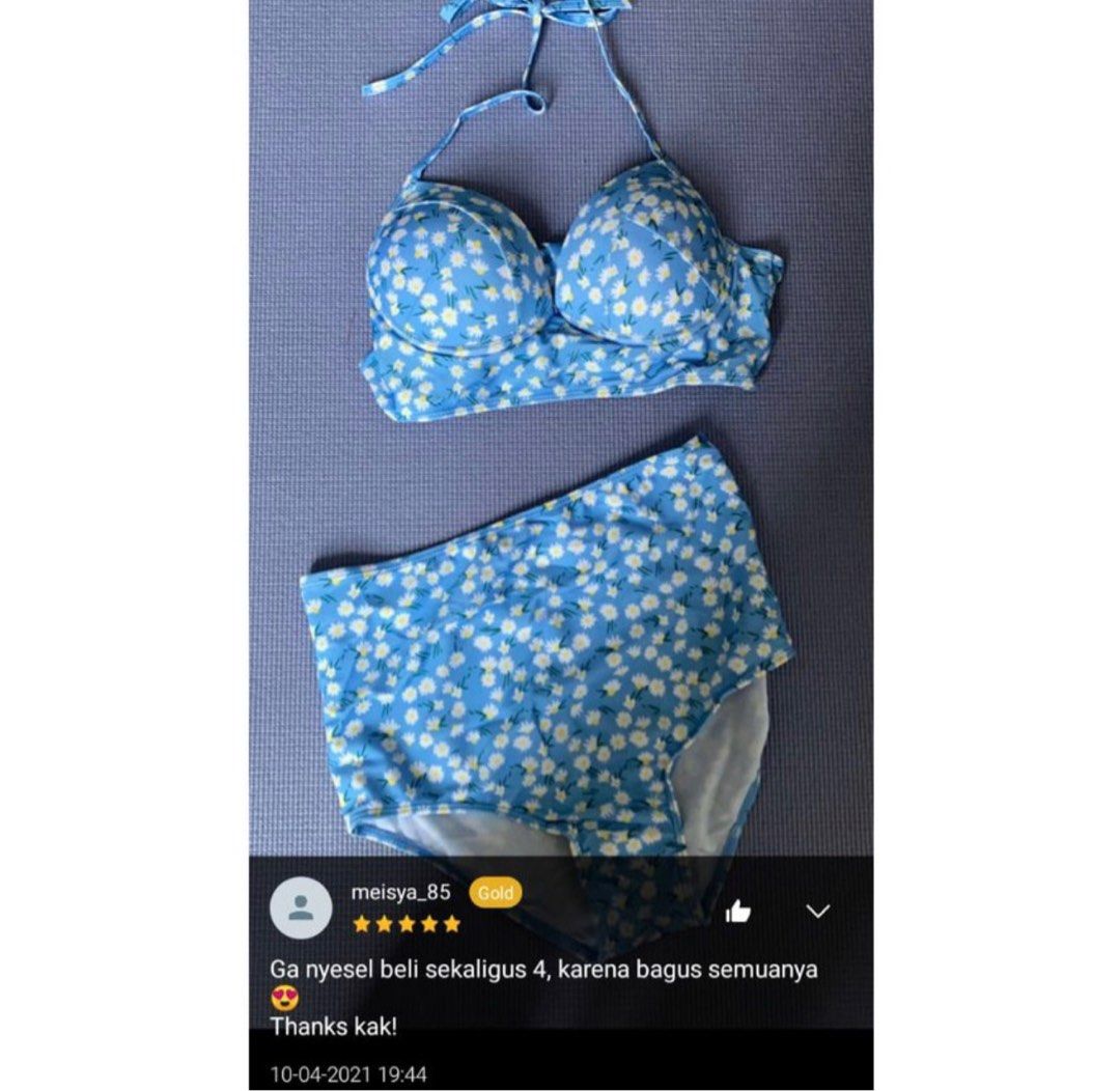 Swimsuit Set Bikini Baju Renang Two Piece Model Perut Terbukagaya Seksi